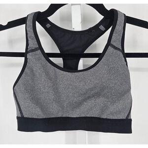C9 by Champion Womens Sz S Racerback Sports Bra Gray w/ Black Trim